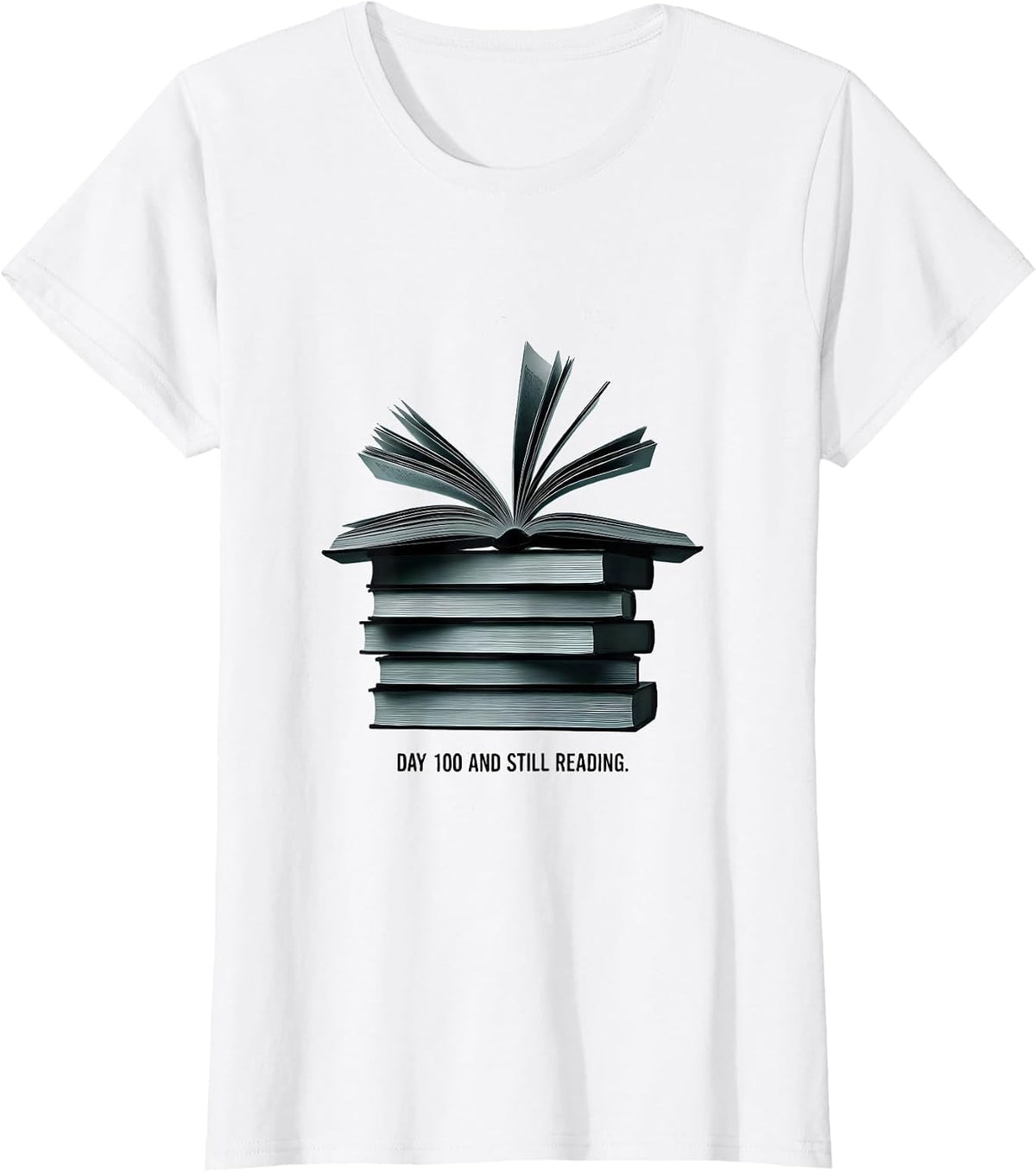Day 100 And Still Reading Minimalist Teacher Librarian 100th T-Shirt - White