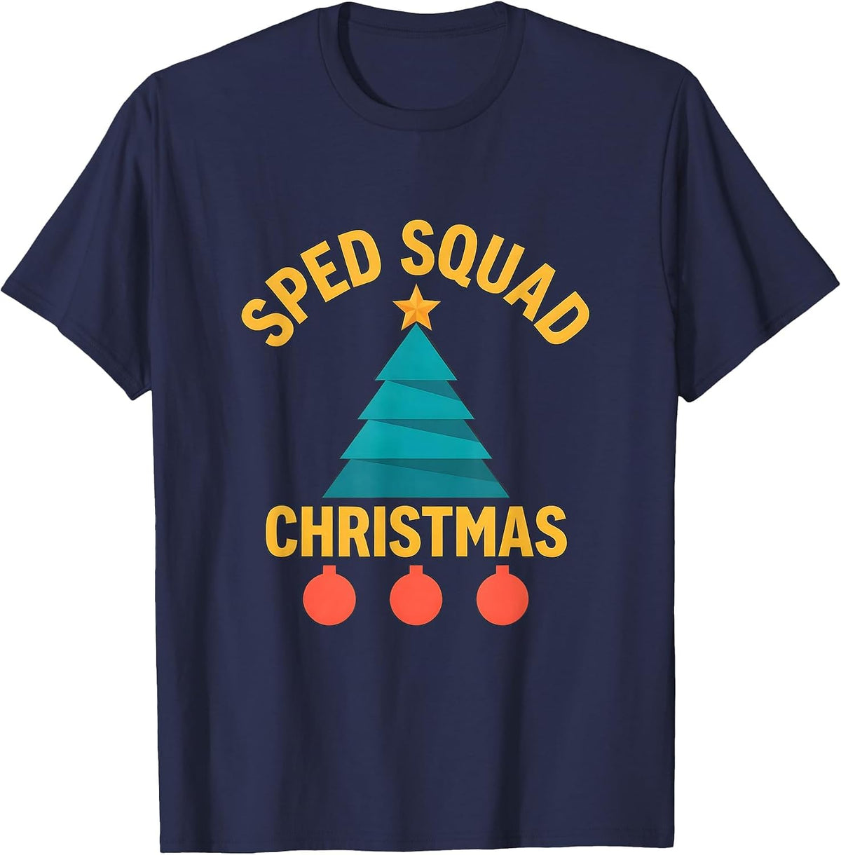 SPED Squad Christmas Funny Teacher Holiday Grade-Level Squad T-Shirt - Navy Blue