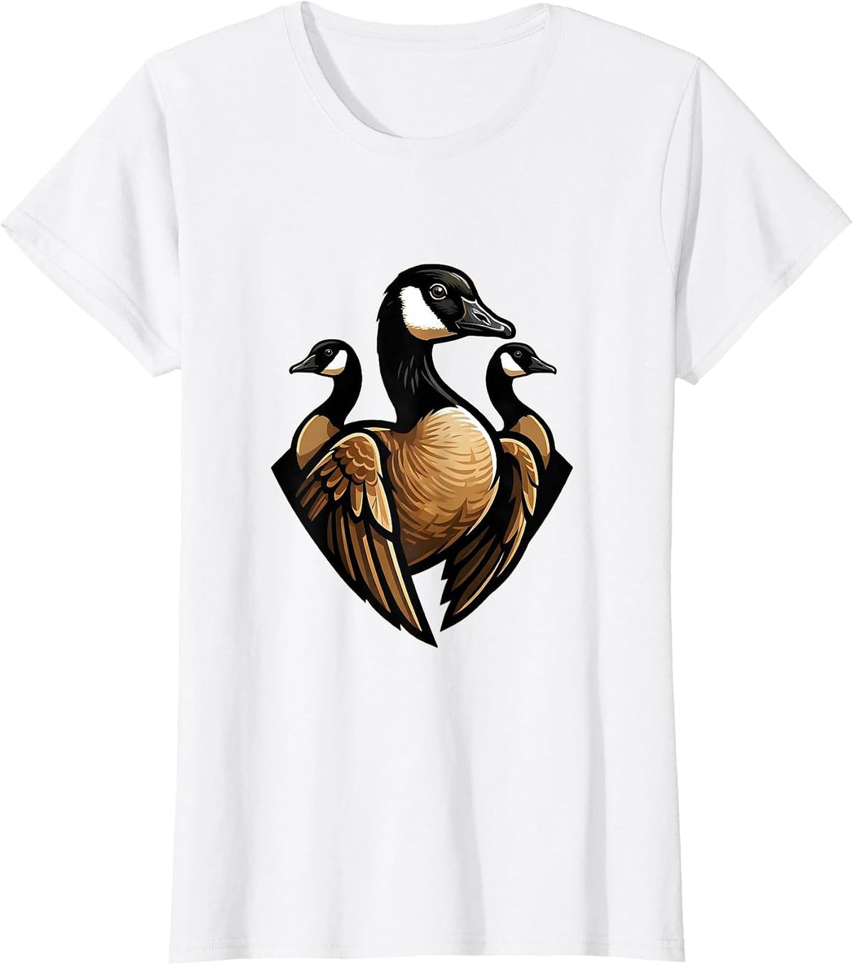 Geese V Formation Flight Hunting Graphic T-Shirt - White