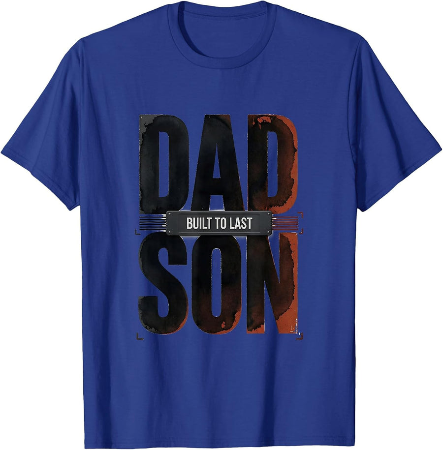 Dad Son Built To Last Matching Family Humor T-Shirt - Royal Blue