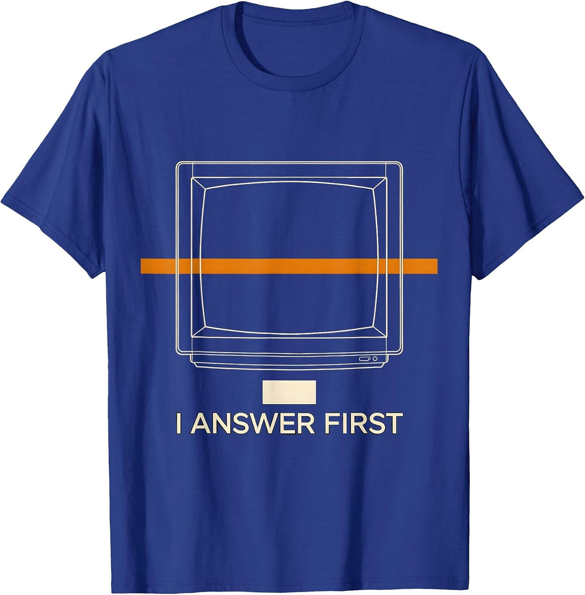I Answer First Thin Yellow Line 911 Dispatcher Emergency T-Shirt - Royal Blue