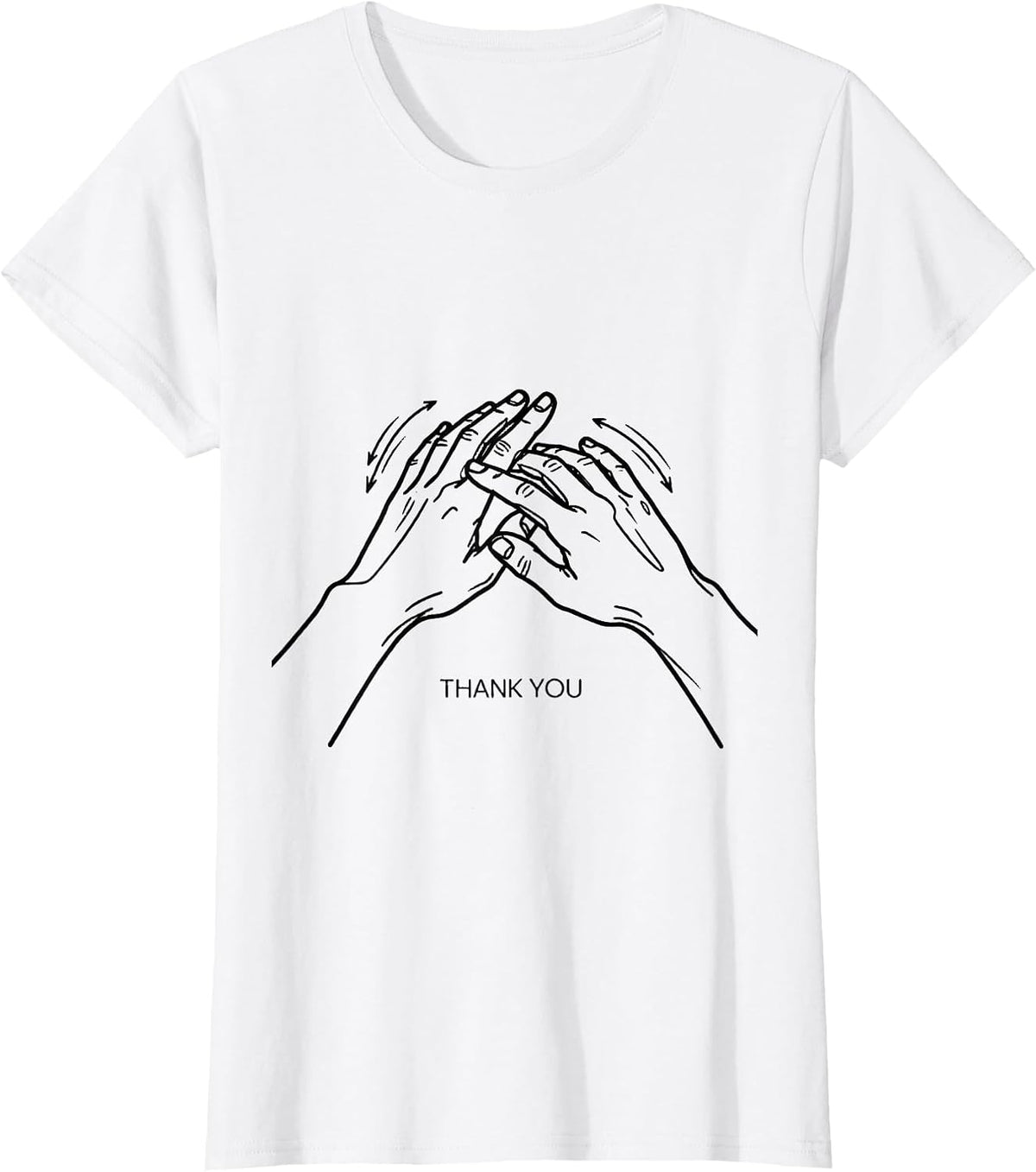 THANK YOU ASL Sign Language Teacher Gift Awareness T-Shirt - White