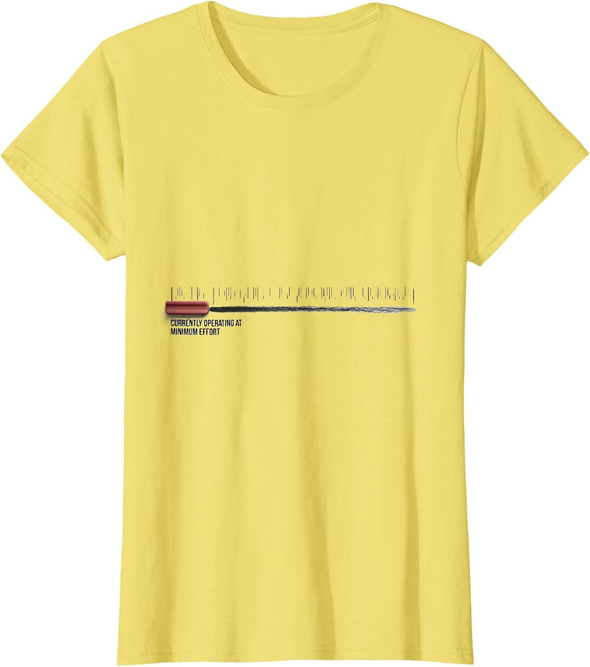 Currently Operating At Minimum Effort Funny Sarcastic Humor T-Shirt - Lemon Yellow