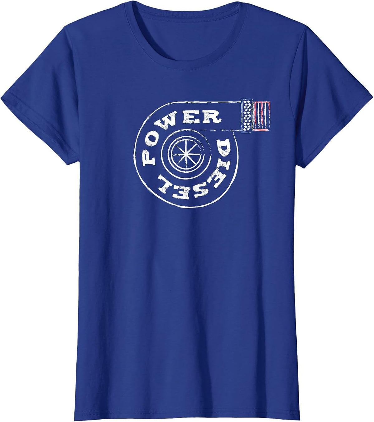 Diesel Power USA Flag Turbo Turbocharger T-Shirt - Royal Blue