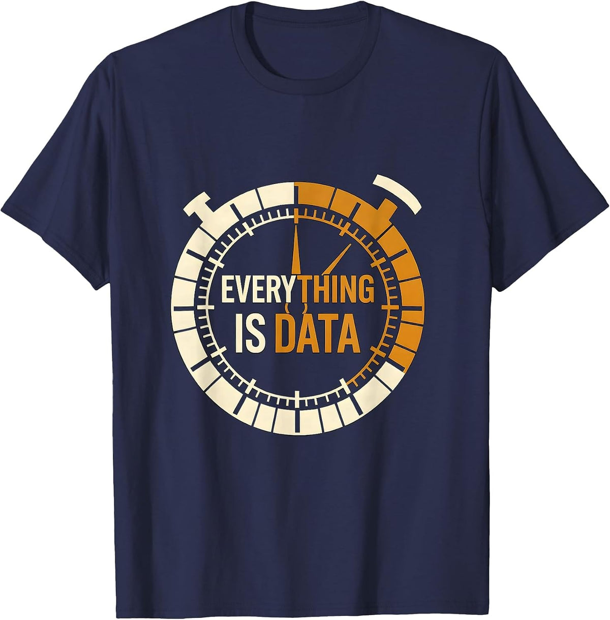 Men's Everything Is Data Stencil Graphic SPED Teacher Appreciation T-Shirt - Navy Blue