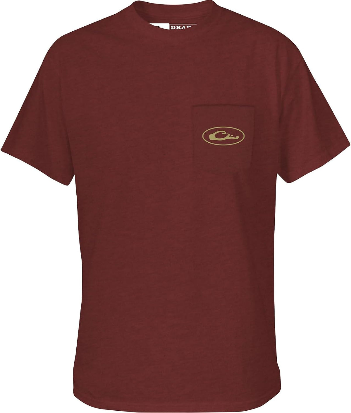 Drake Waterfowl Men's Old School Bar T-Shirt (DT9275) - Barn Red Dark Heather