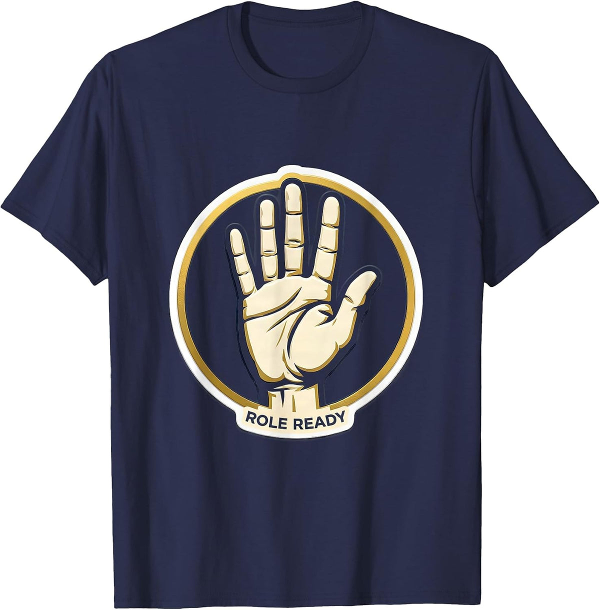 Role Ready ASL Sign Language Deaf Awareness Teacher T-Shirt - Navy Blue