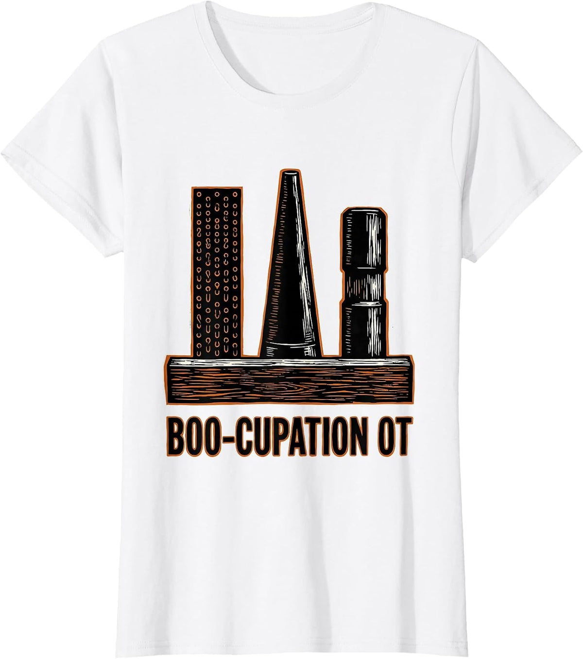 Boo-cupation OT Occupational Therapy Halloween Humor T-Shirt - White