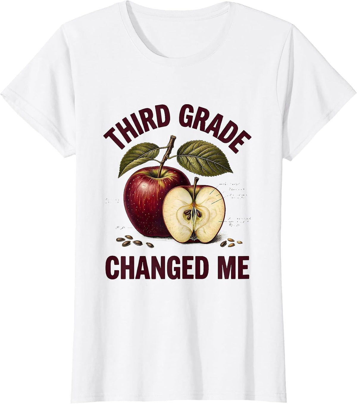 Women's Third Grade Changed Me Teacher Graphic Design T-Shirt - White