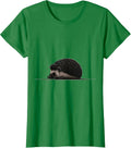 Women's Minimal Hedgehog Silhouette Cute Small Animal Lover Gift T-Shirt - Kelly Green