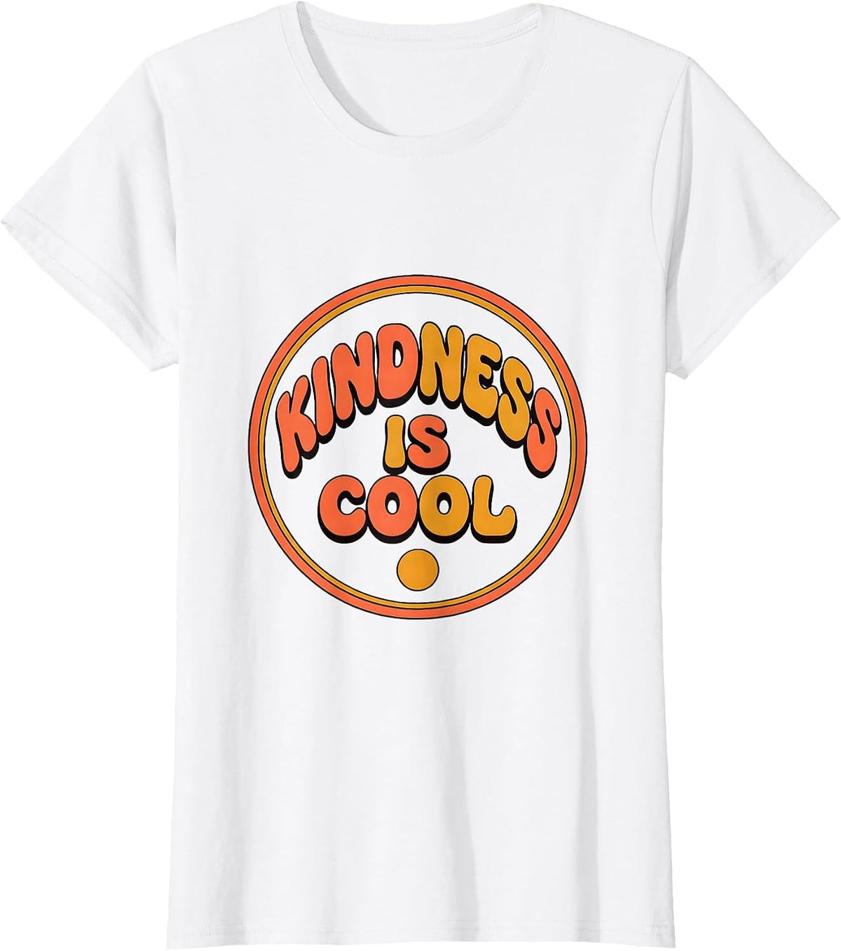 Kindness Is Cool Retro 70s Positivity Inclusion Teacher T-Shirt - White
