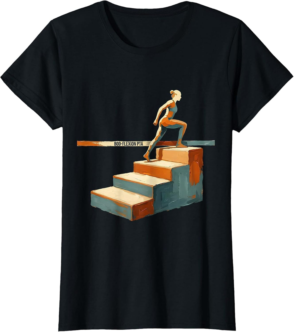 Women's Boo-Flexion PTA Physical Therapy Halloween Therapist Humor T-Shirt - Black