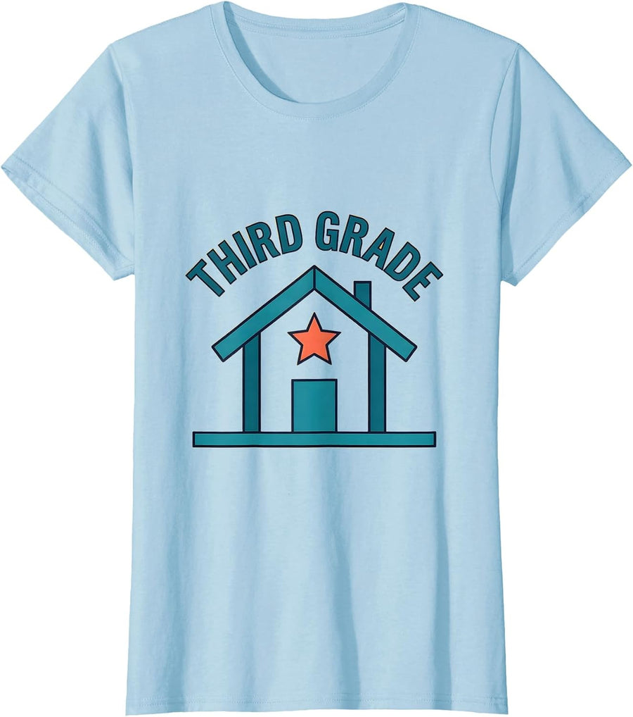 Women's Third Grade Preppy Teacher Back To School Girls T-Shirt - Baby Blue