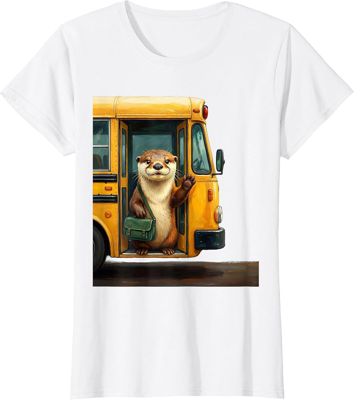 Storybook Otter Teacher Back to School Gift T-Shirt - White