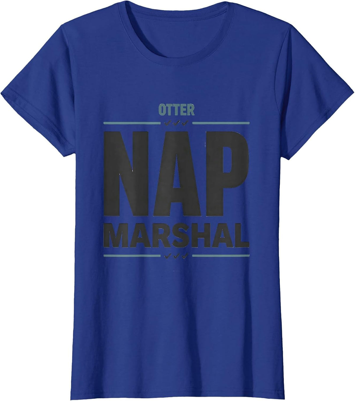 Women's Otter Nap Marshal Cute Animal Sleepshirt Lounge Wear T-Shirt - Royal Blue