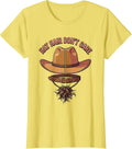 Women's Hat Hair Don't Care Western Cowgirl Design T-Shirt - Lemon Yellow