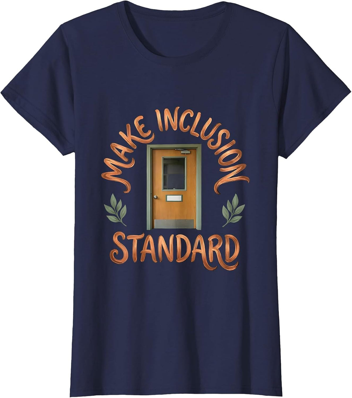 Women's Make Inclusion Standard Boho Special Education Teacher T-Shirt - Navy Blue