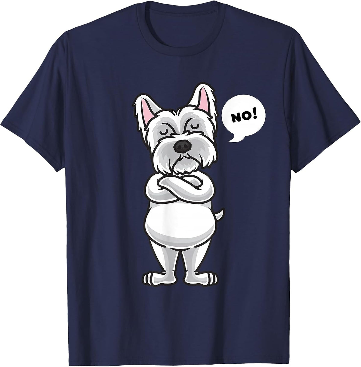 Stubborn West Highland White Terrier Dog Funny T-Shirt - Navy Blue