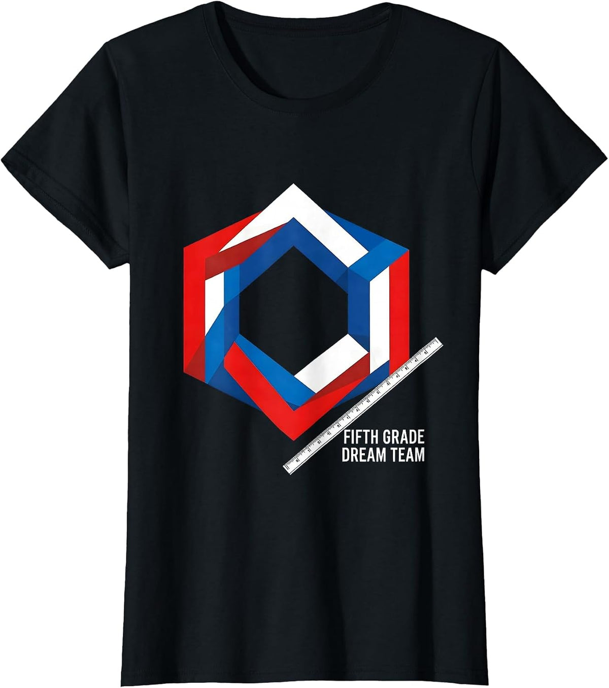 Women's Fifth Grade Dream Team Bauhaus Modernist Back to School T-Shirt - Black