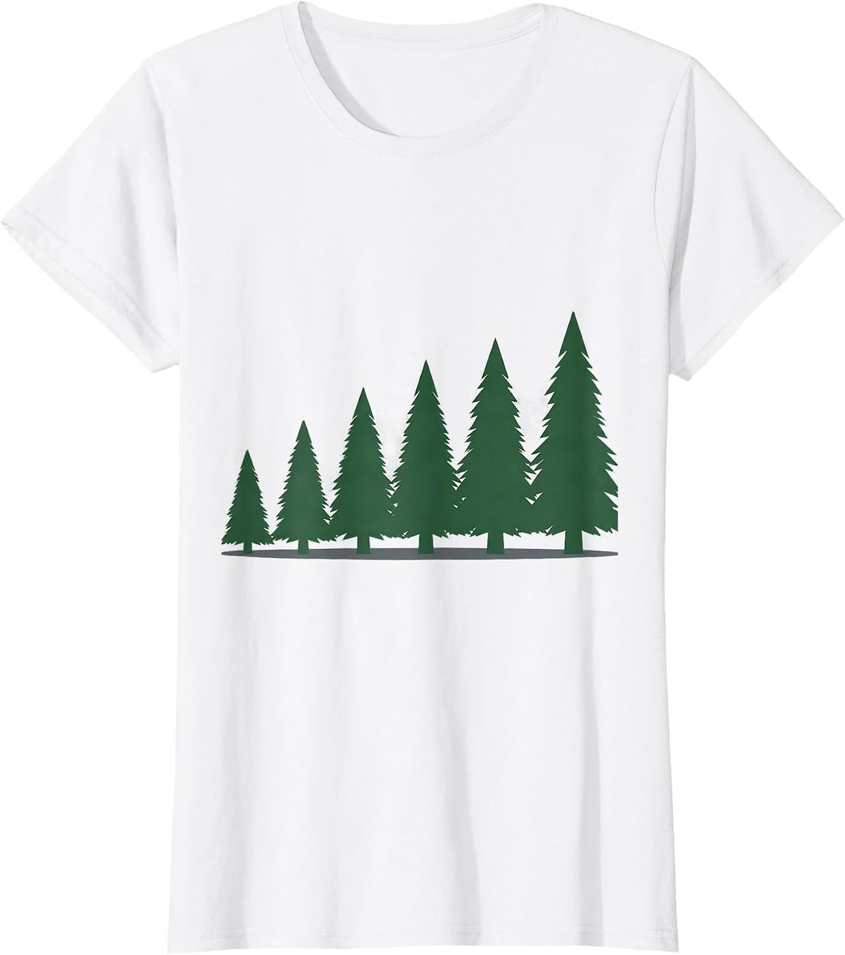 Women's Evergreen Tree Row Christmas Family Matching Holiday T-Shirt - White