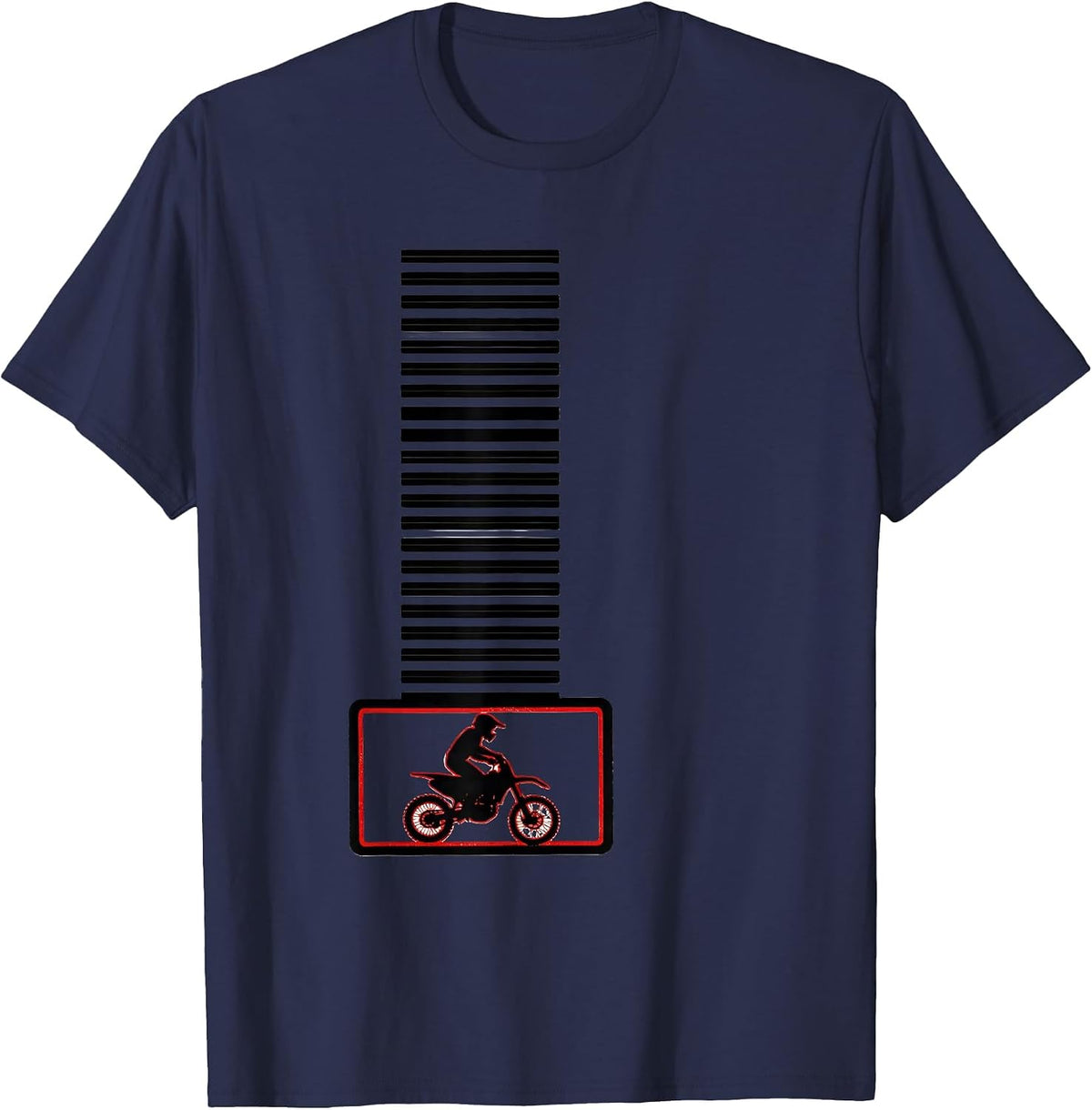 Old Guy Dirt Bike Column Deadpan Humor T-Shirt - Navy Blue
