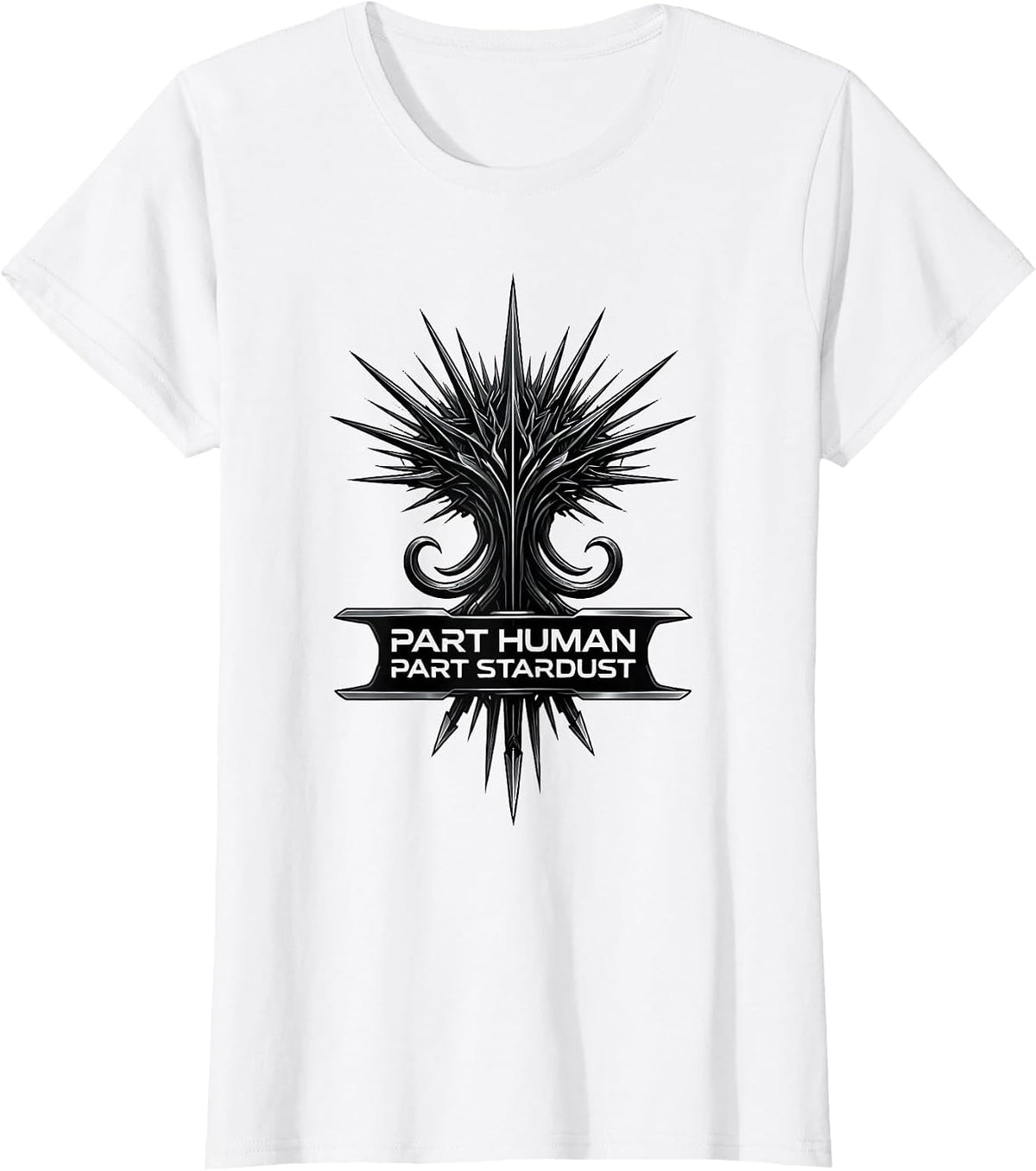 Part Human Part Stardust Cosmic Universe Design T-Shirt - White