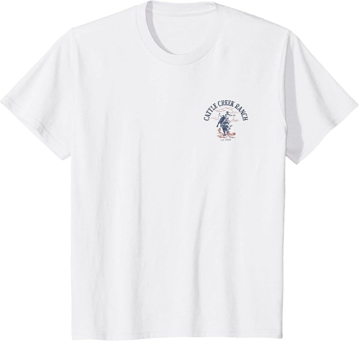 Cattle Creek Bull Riding Rodeo Western Graphic T-Shirt - White
