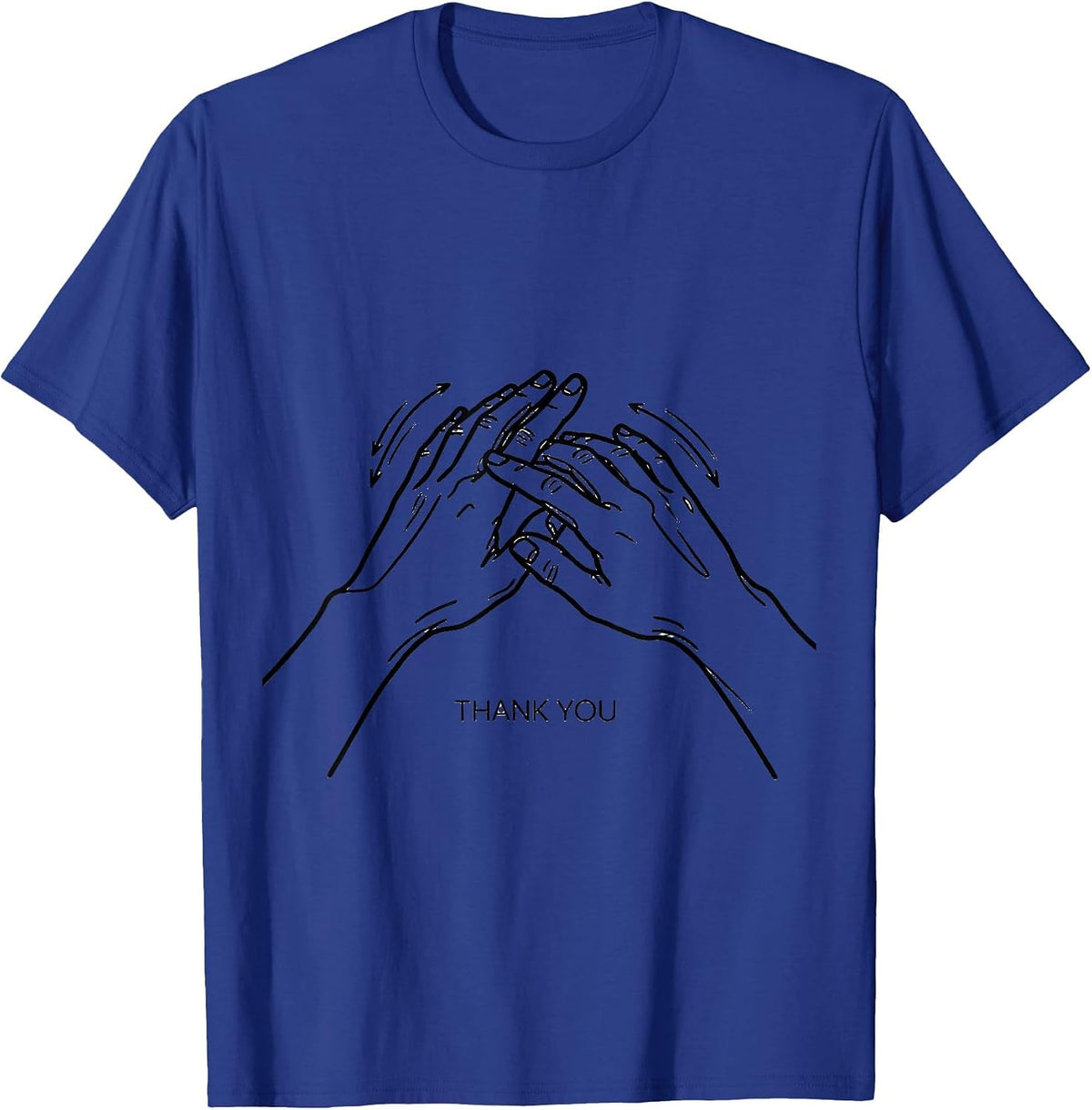 THANK YOU ASL Sign Language Teacher Gift Awareness T-Shirt - Royal Blue