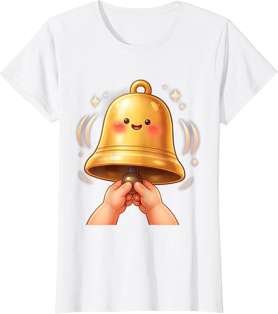 Women's Third Grade Teacher School Bell Graphic T-Shirt - White