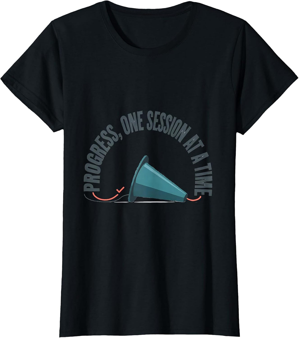 Women's Progress One Session at a Time Therapy Cone OT PT Pride T-Shirt - Black