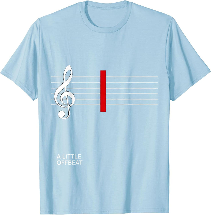 Men's A Little Offbeat Funny Music Lover Humor Pianist Gift T-Shirt - Baby Blue