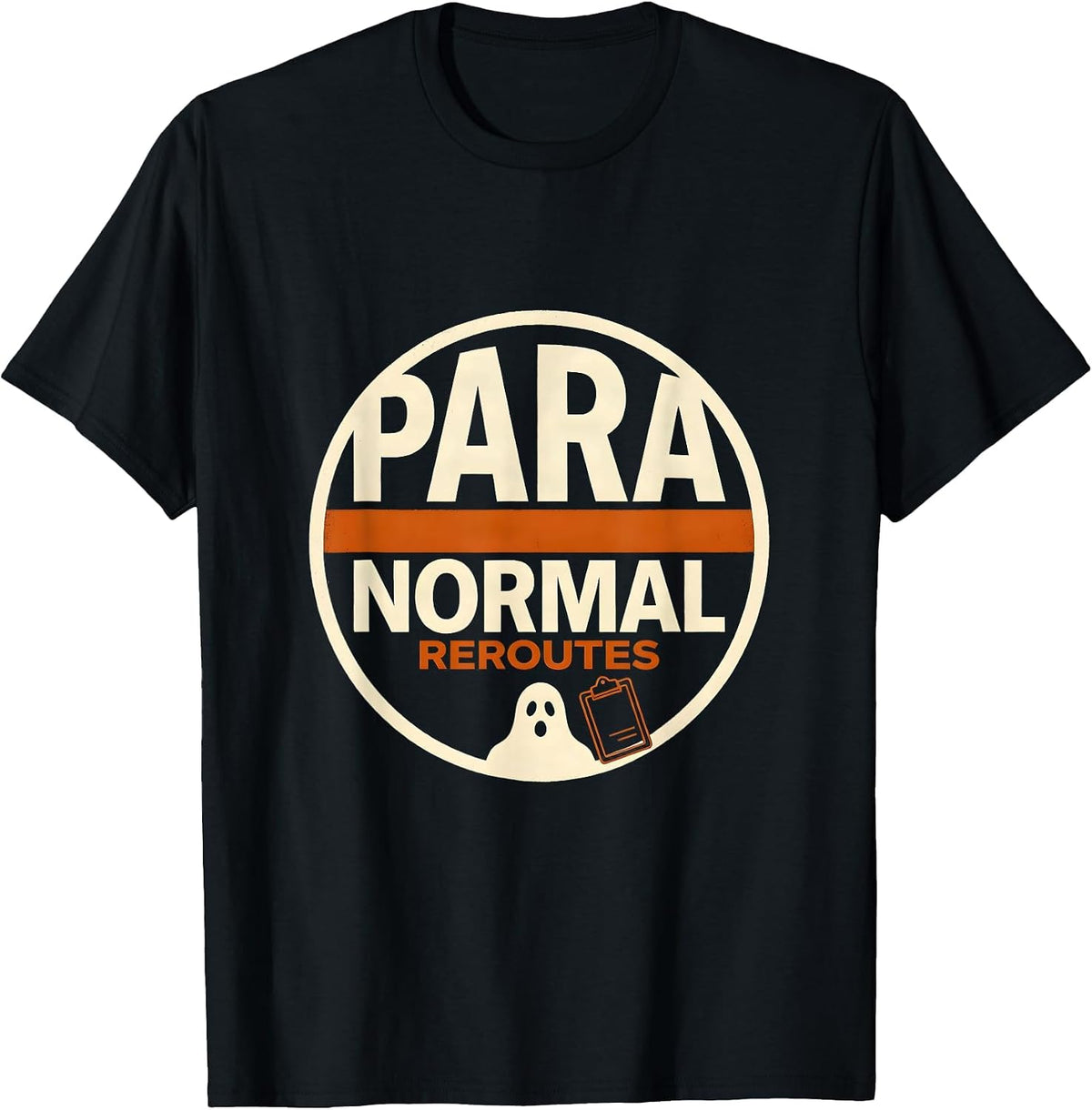 Men's Para Normal Reroutes Screenprint Ghost Para Teacher T-Shirt - Black