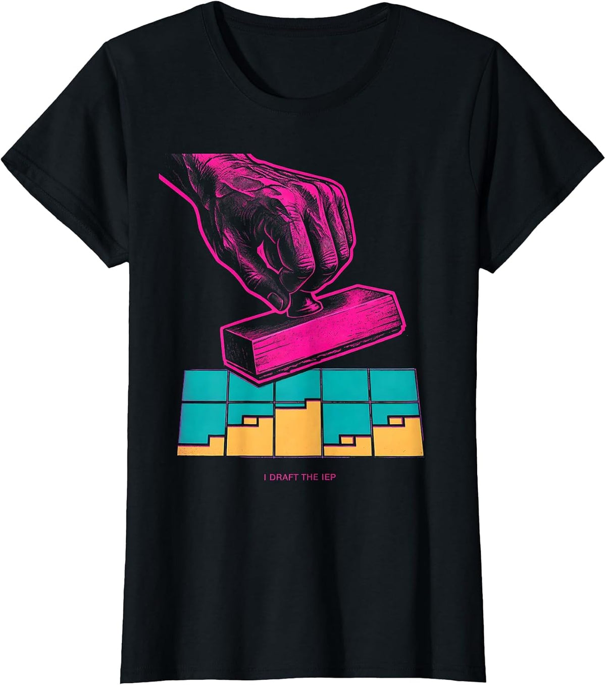 I Draft The IEP Risograph SPED Teacher Special Education T-Shirt - Black