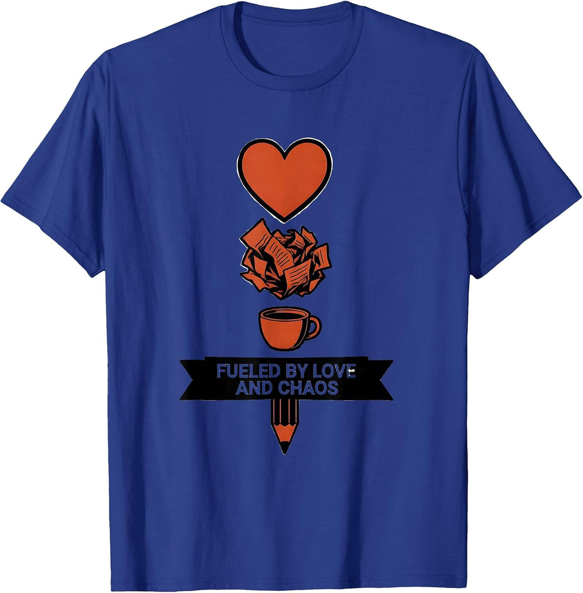Men's Fueled by Love and Chaos Sped Teacher Design T-Shirt - Royal Blue