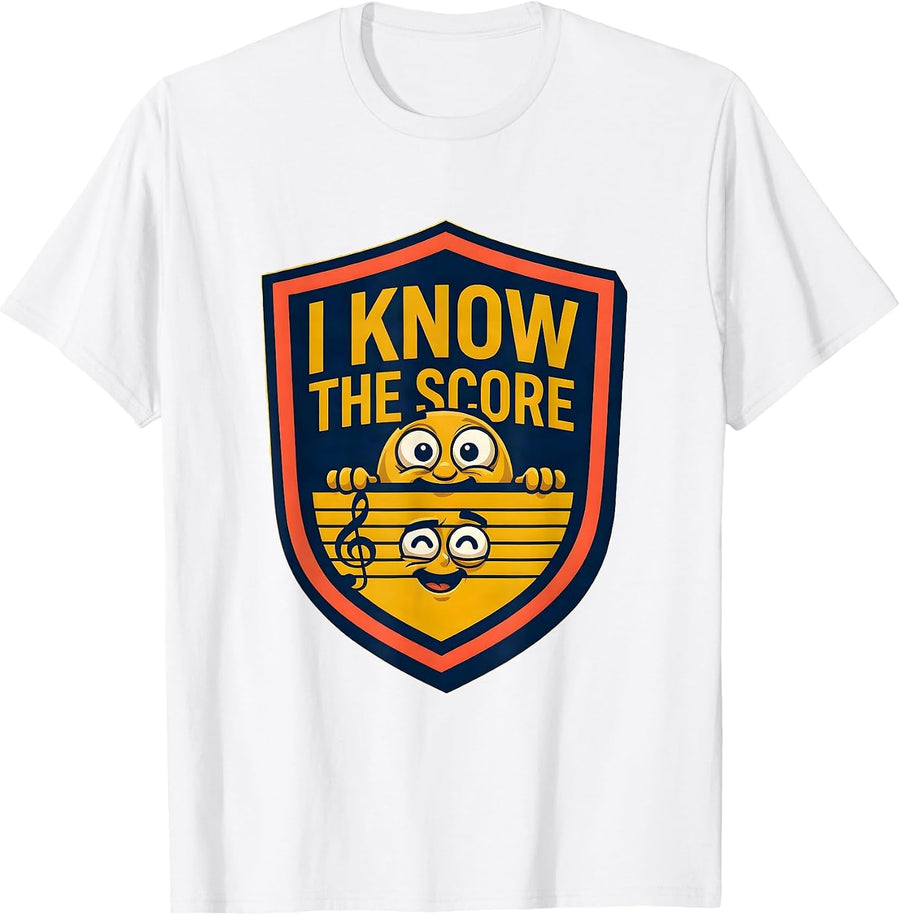 Men's I Know The Score Funny Music Lover Pianist Gift Humor T-Shirt - White