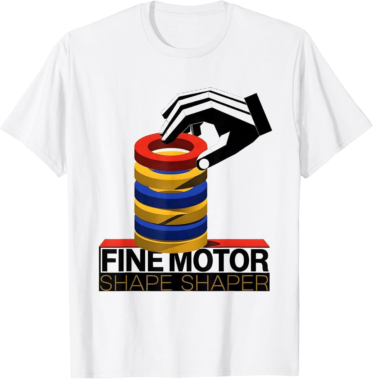 Men's Fine Motor Shape Shaper Bauhaus Modernist Occupational T-Shirt - White