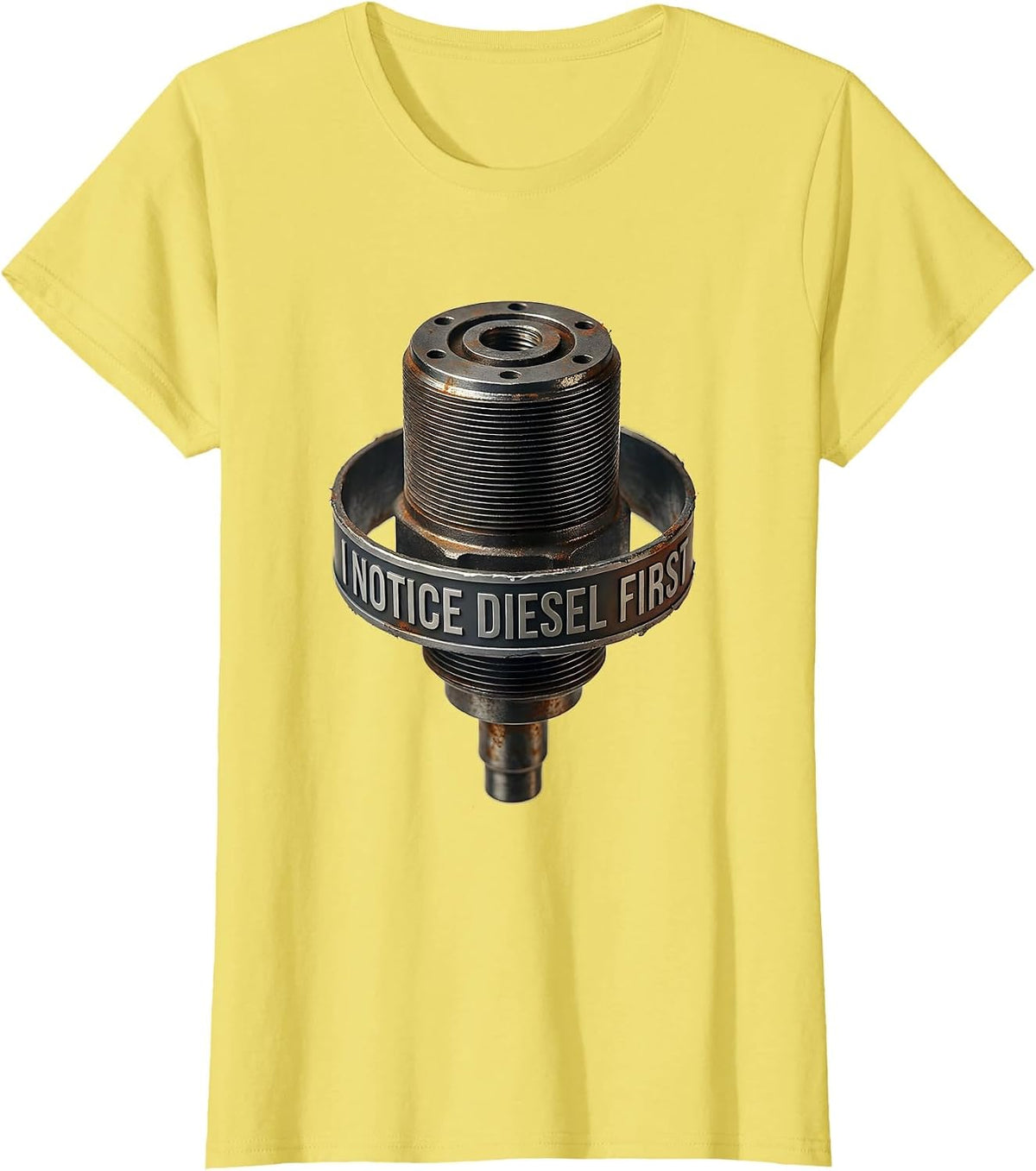 Women's I Notice Diesel First Funny Trucker Diesel Pickup Mechanic T-Shirt - Lemon Yellow