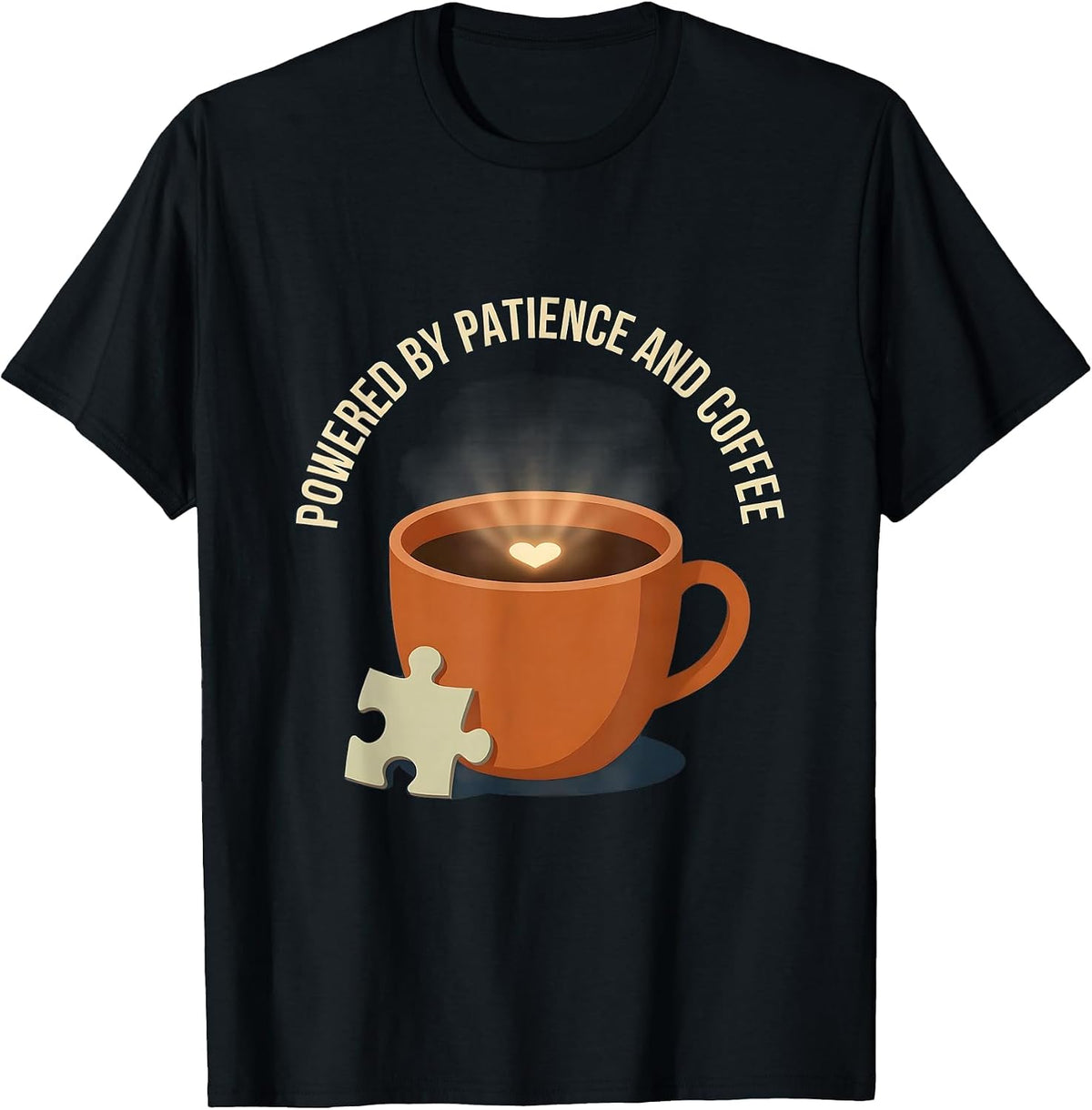 Men's Powered by Patience and Coffee Sped Teacher T-Shirt - Black