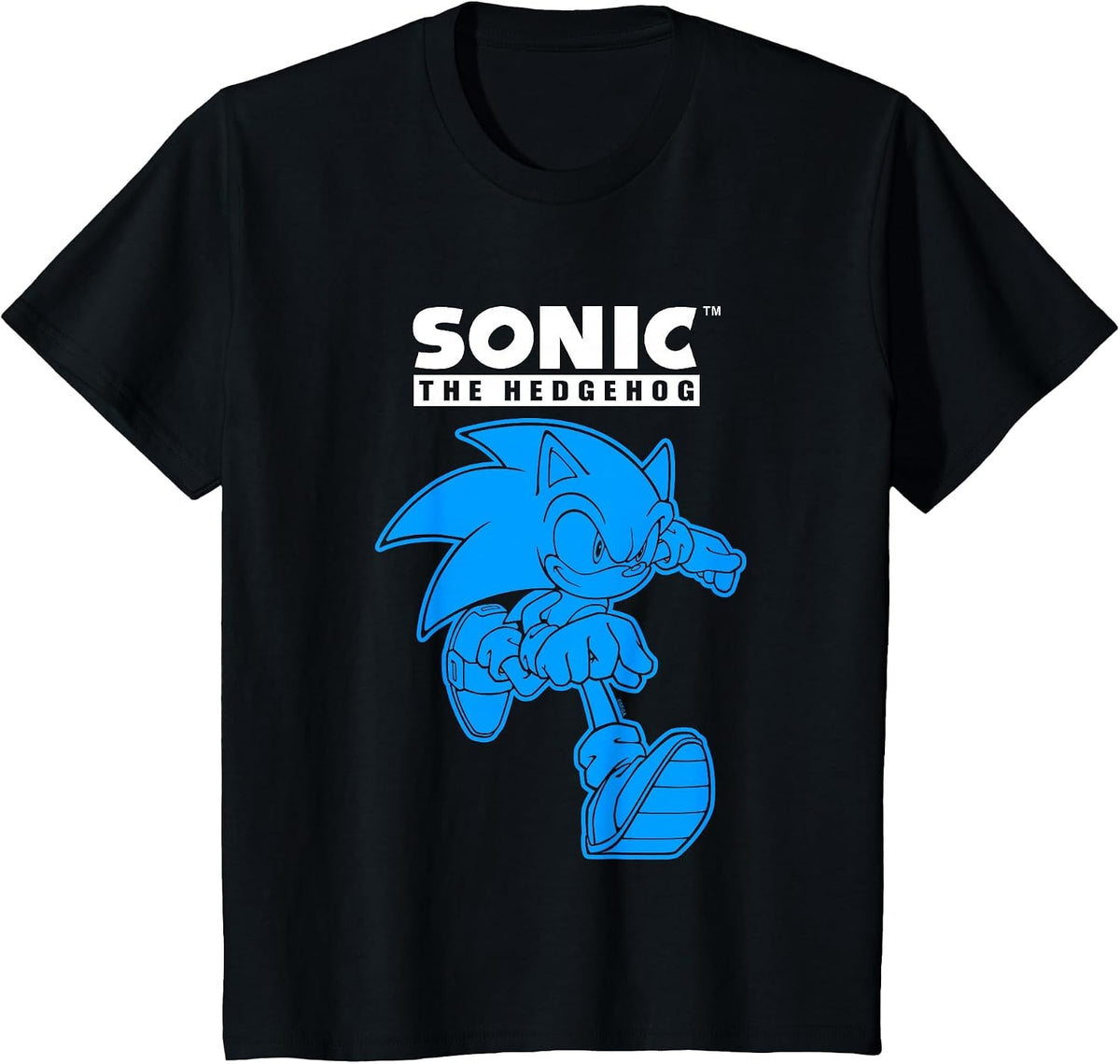 Sonic The Hedgehog Blue Shade Epic Run Portrait T-Shirt - Black