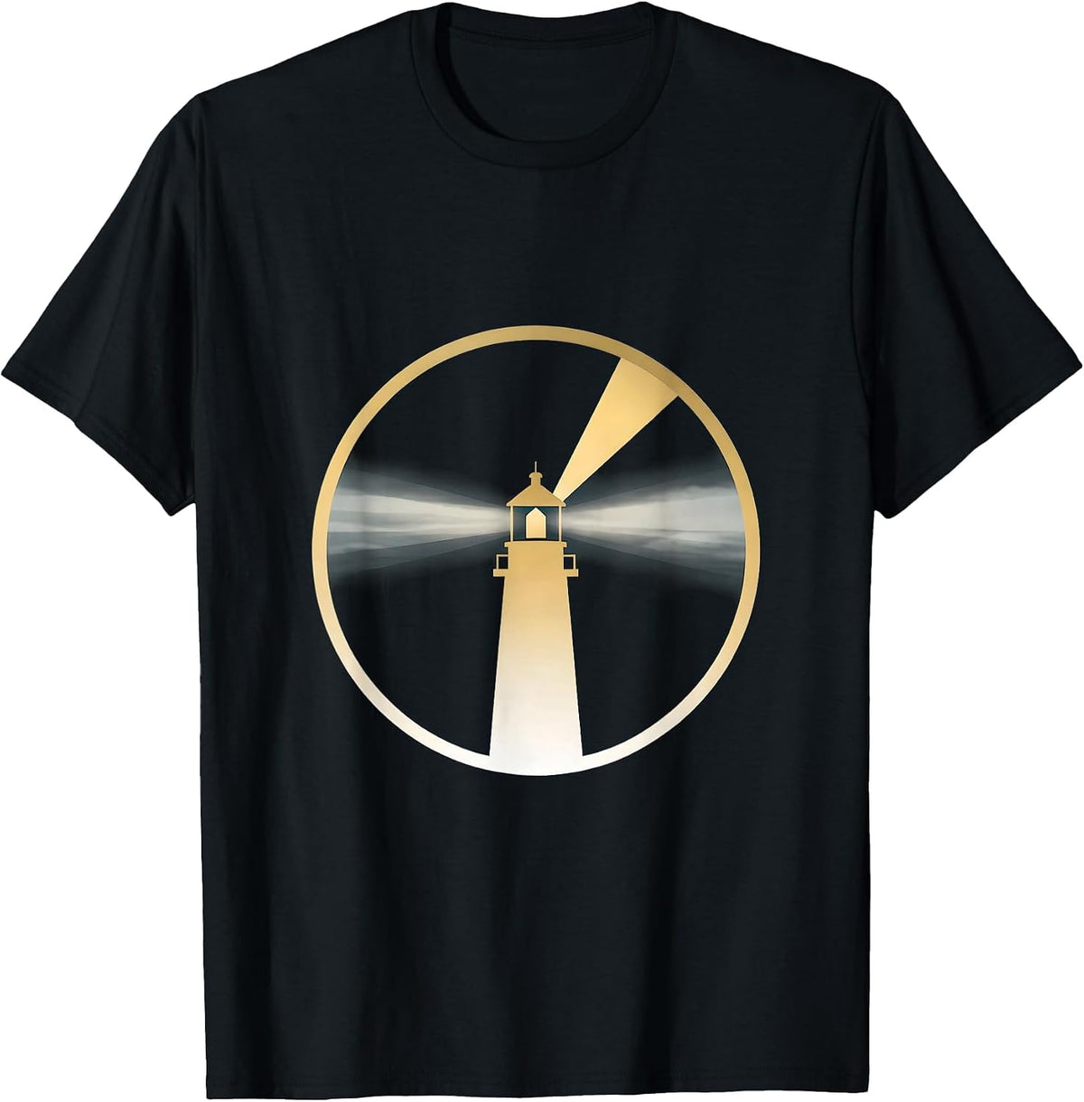 Men's Autism Awareness Lighthouse Beam Through Fog T-Shirt - Black