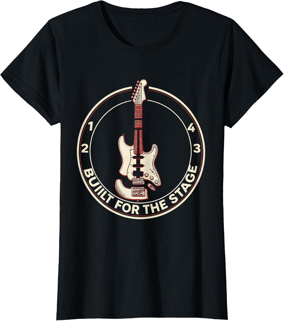 Built for the Stage 80s Rock Band Graphic Design T-Shirt - Black