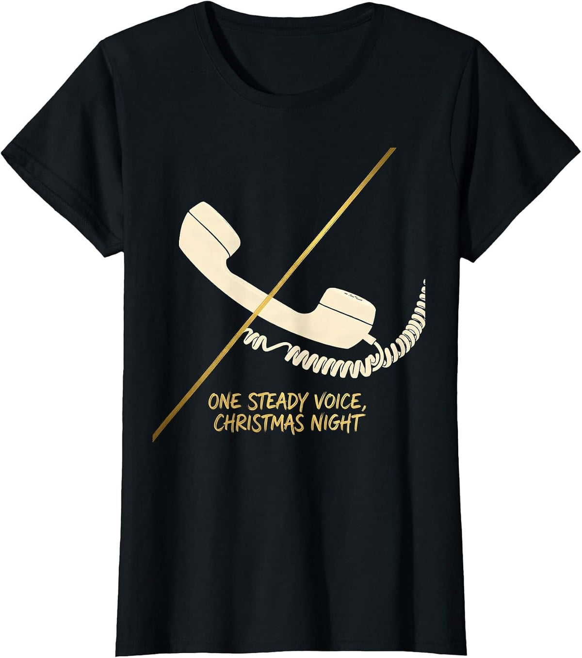Women's One Steady Voice Christmas Night Funny 911 Dispatcher Gift T-Shirt - Black