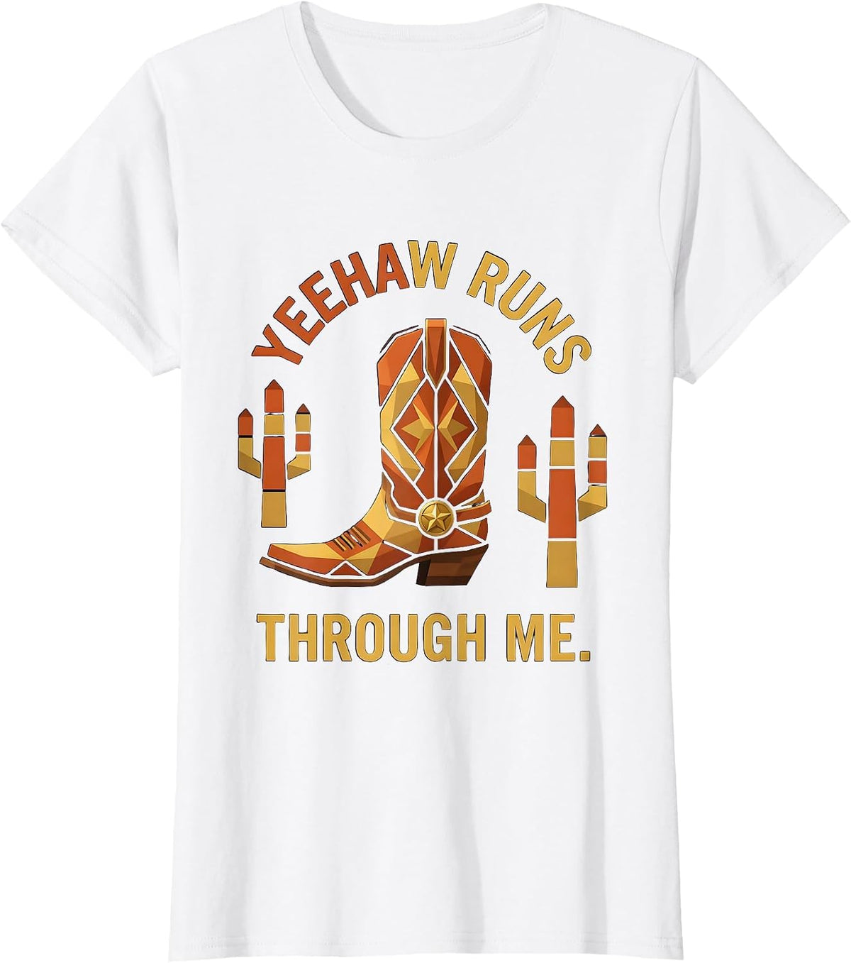 Yeehaw Runs Through Me Western Design T-Shirt - White