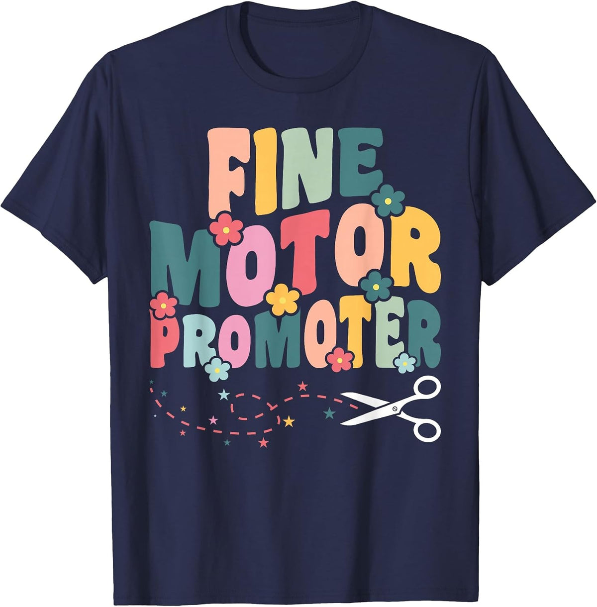 Occupational Therapy Fine Motor Promoter OT COTA T-Shirt - Navy Blue