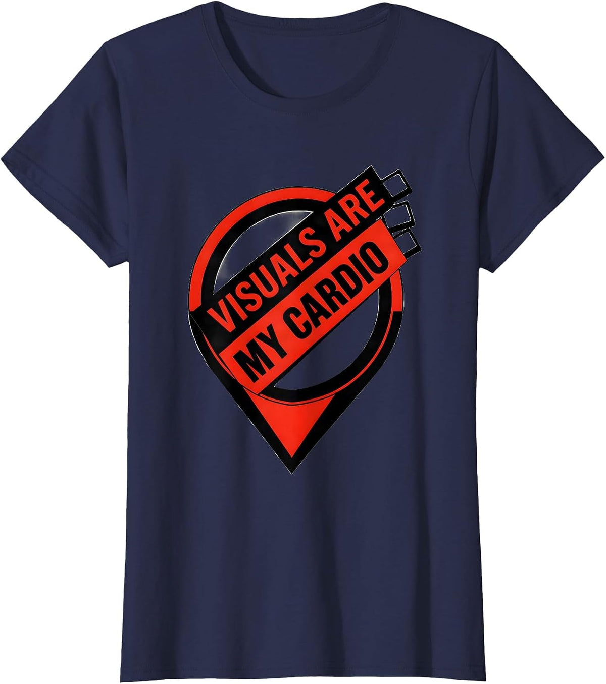 Women's Visuals Are My Cardio Constructivist Poster Special T-Shirt - Navy Blue