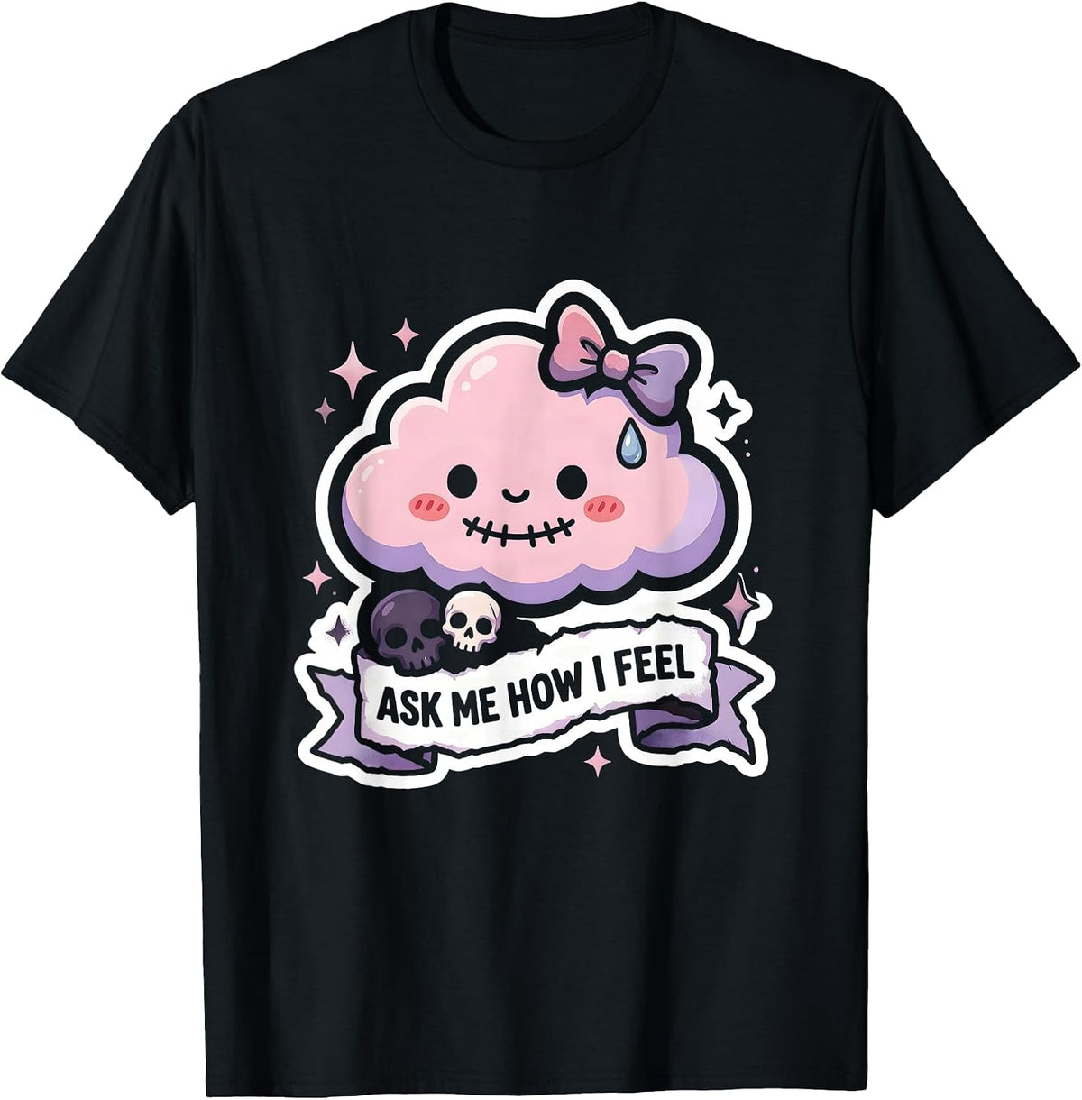 Men's Ask Me How I Feel Sarcastic Humor Design T-Shirt - Black