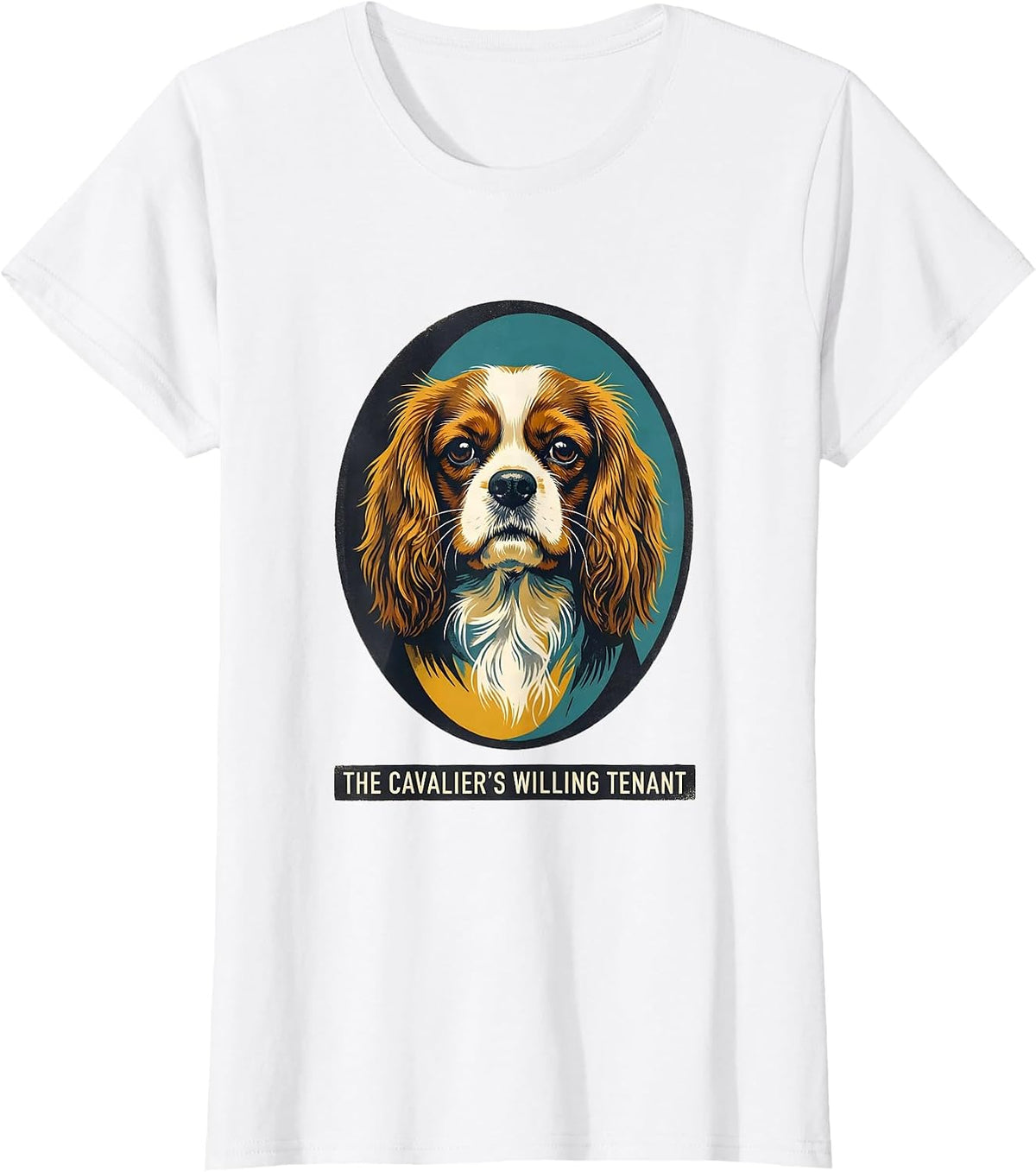 Women's The Cavalier's Willing Tenant Midcentury Modern Cavalier T-Shirt - White