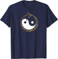 Ouroboros Yin Yang Rainbow Snake Feng Shui Ying Yang Taoism T-Shirt - Navy Blue
