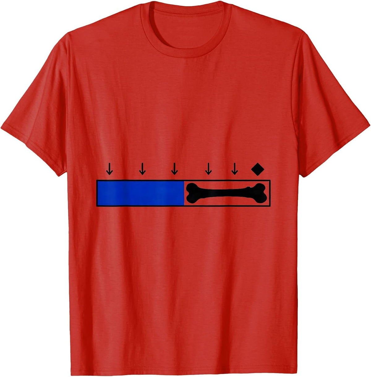 Men's Skeleton Goal Tracker Deadpan Humor Halloween T-Shirt - Red
