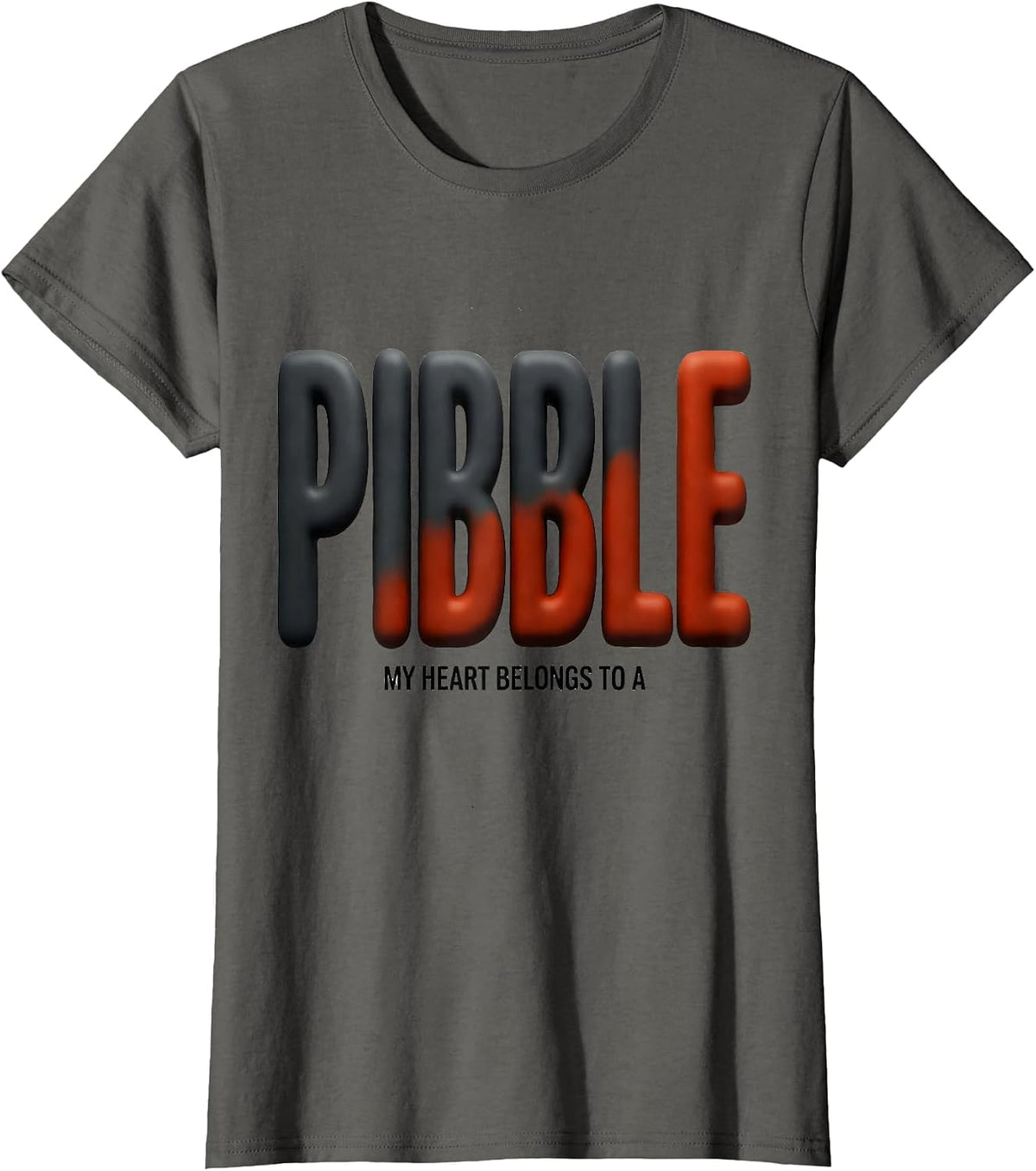 Women's My Heart Belongs To A Pibble Funny Pitbull Dog Lover Gift T-Shirt - Asphalt Grey